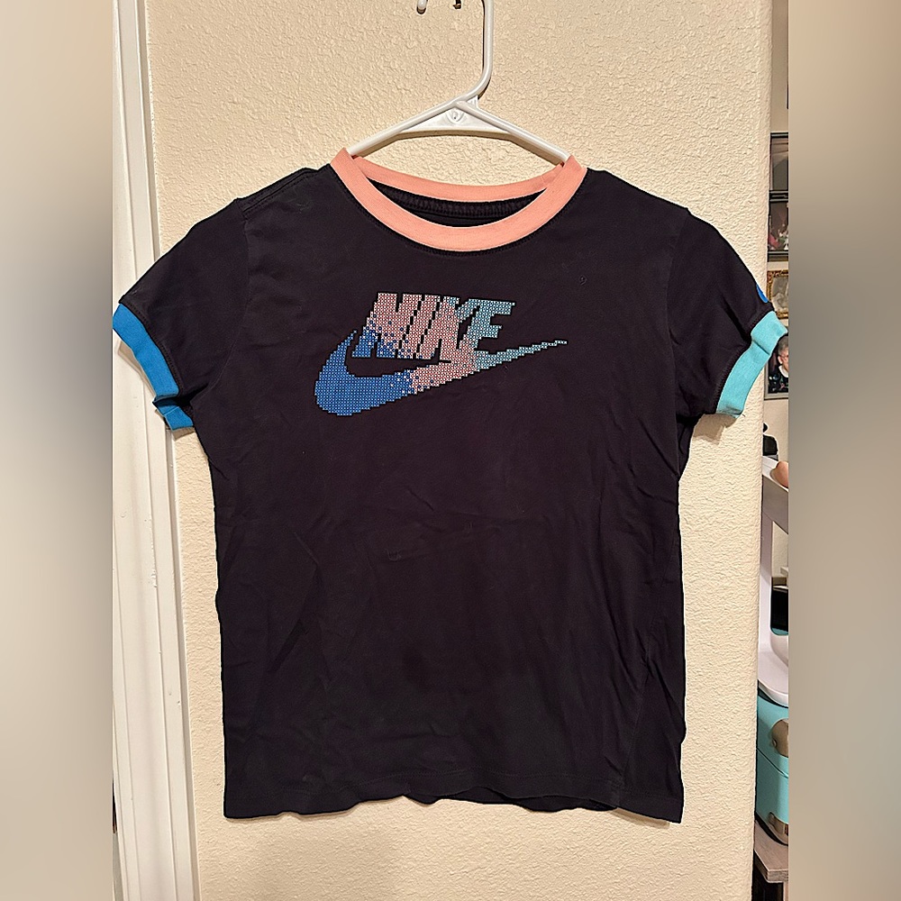 Nike Future Femme T-Shirt Girls Grade School Black Multi Color Crew